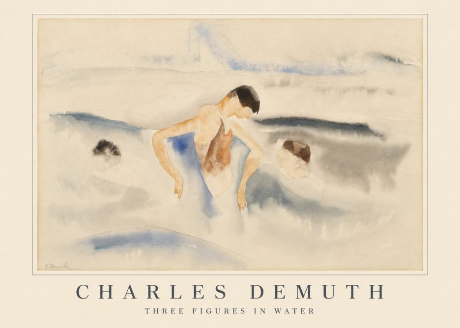 Charles Demuth Three Figures in Water No5 - Poszter