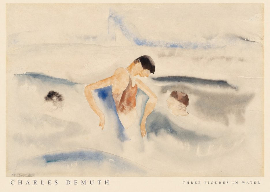Charles Demuth Three Figures in Water No6 - Poszter