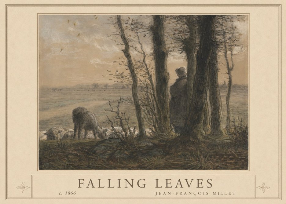Jean-François Millet Falling Leaves No1 - Poszter