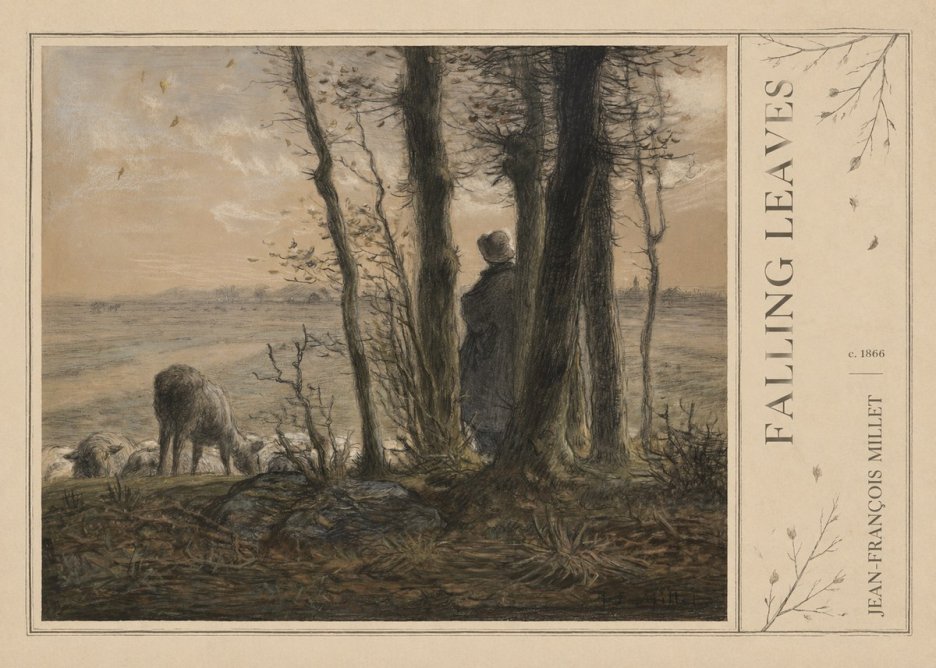 Jean-François Millet Falling Leaves No2 - Poszter