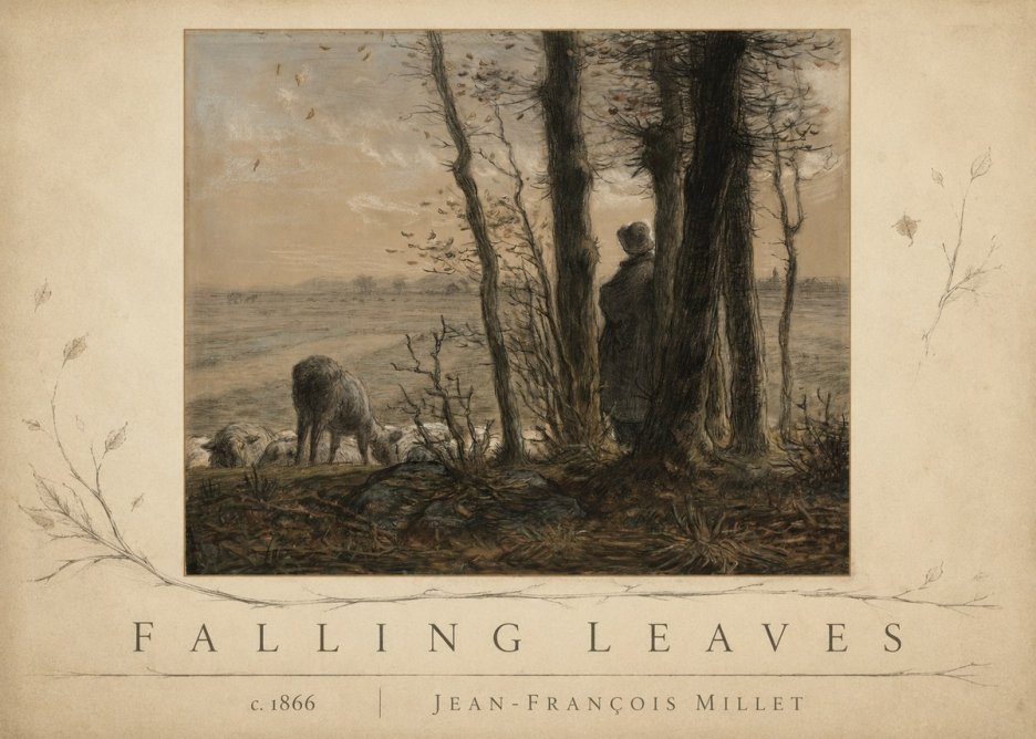 Jean-François Millet Falling Leaves No3 - Poszter