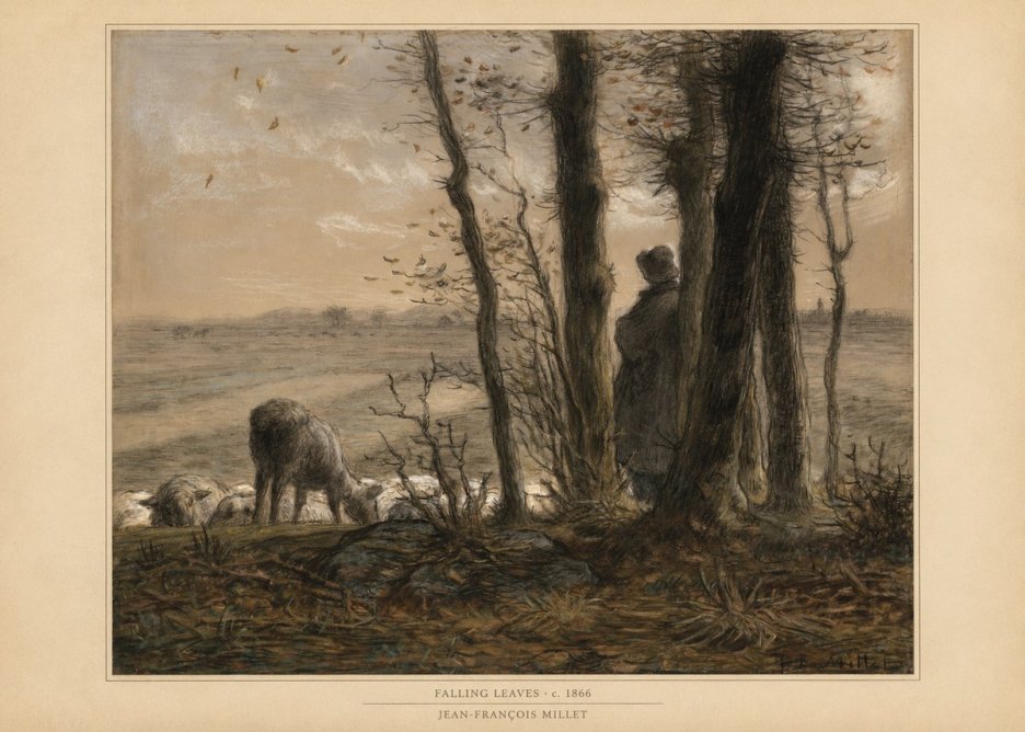 Jean-François Millet Falling Leaves No6 - Poszter