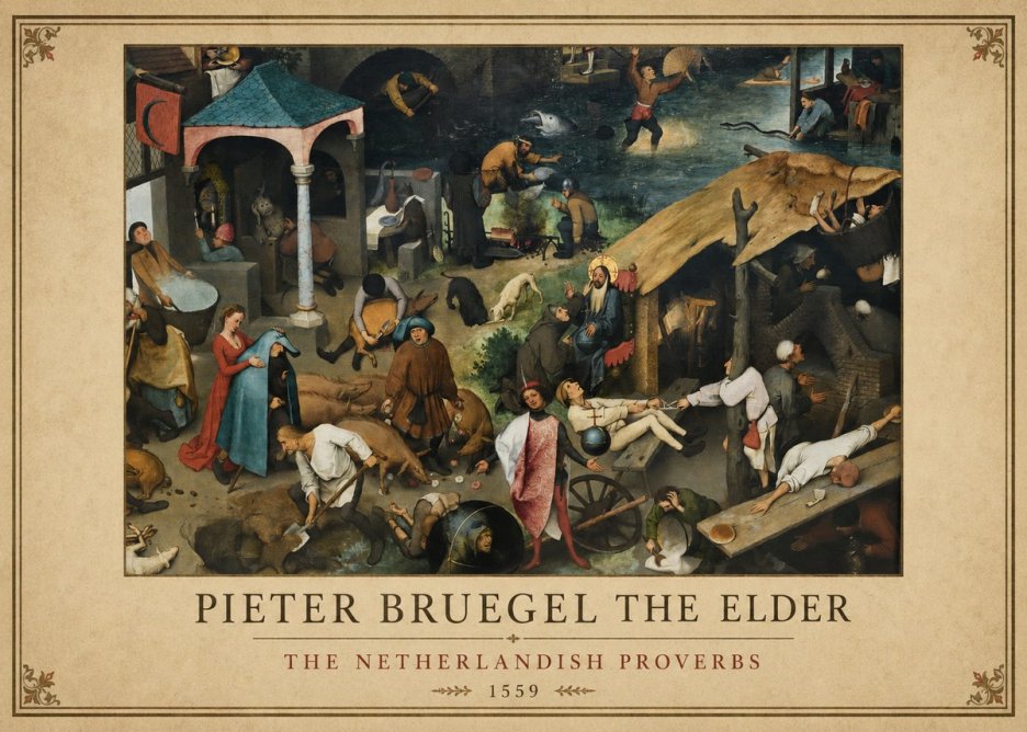 Pieter Bruegel The Netherlandish Proverbs III No1 - Poszter