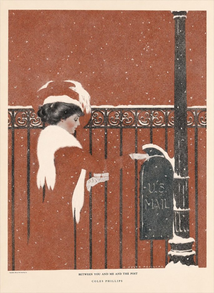 Coles Phillips Between You and Me and the Post No6 - Poszter