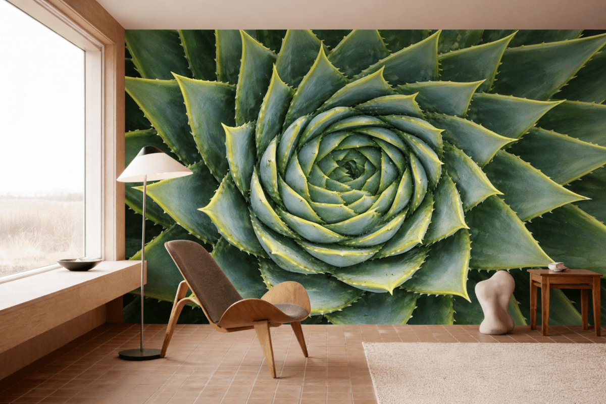 Spiral Cactus Mural