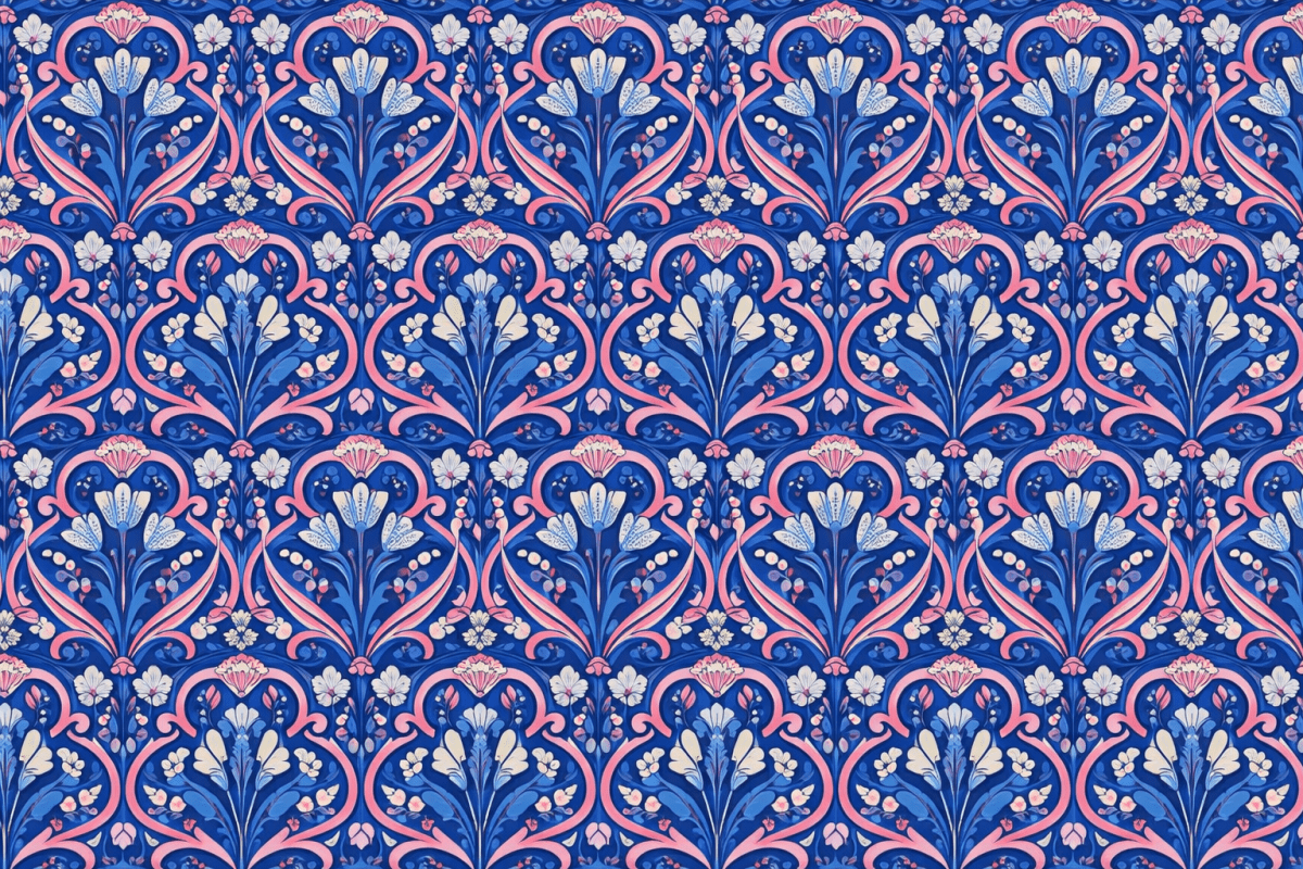 Coral Blossom Tapestry