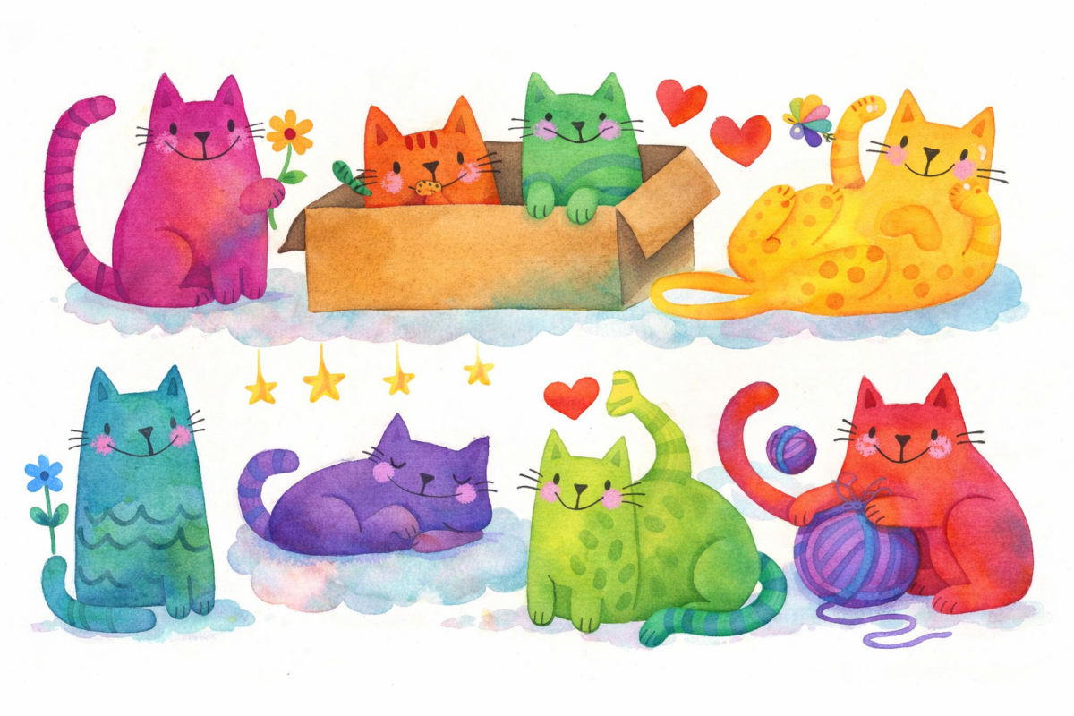 Whimsical Feline Collage