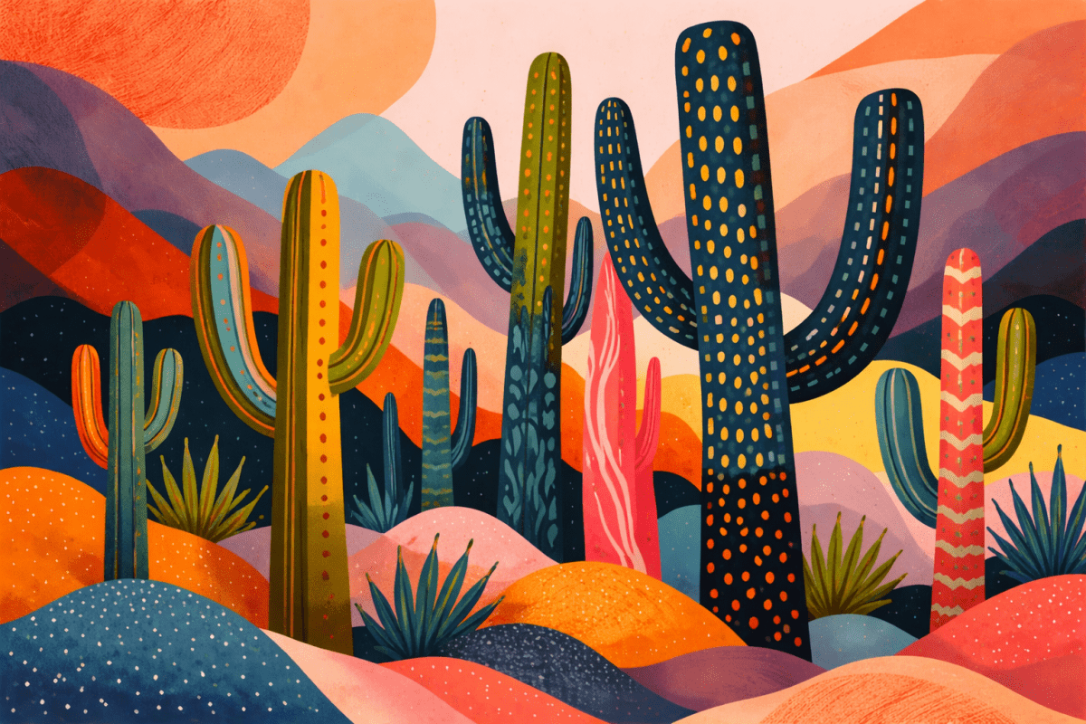 Sunset Horizon Cacti