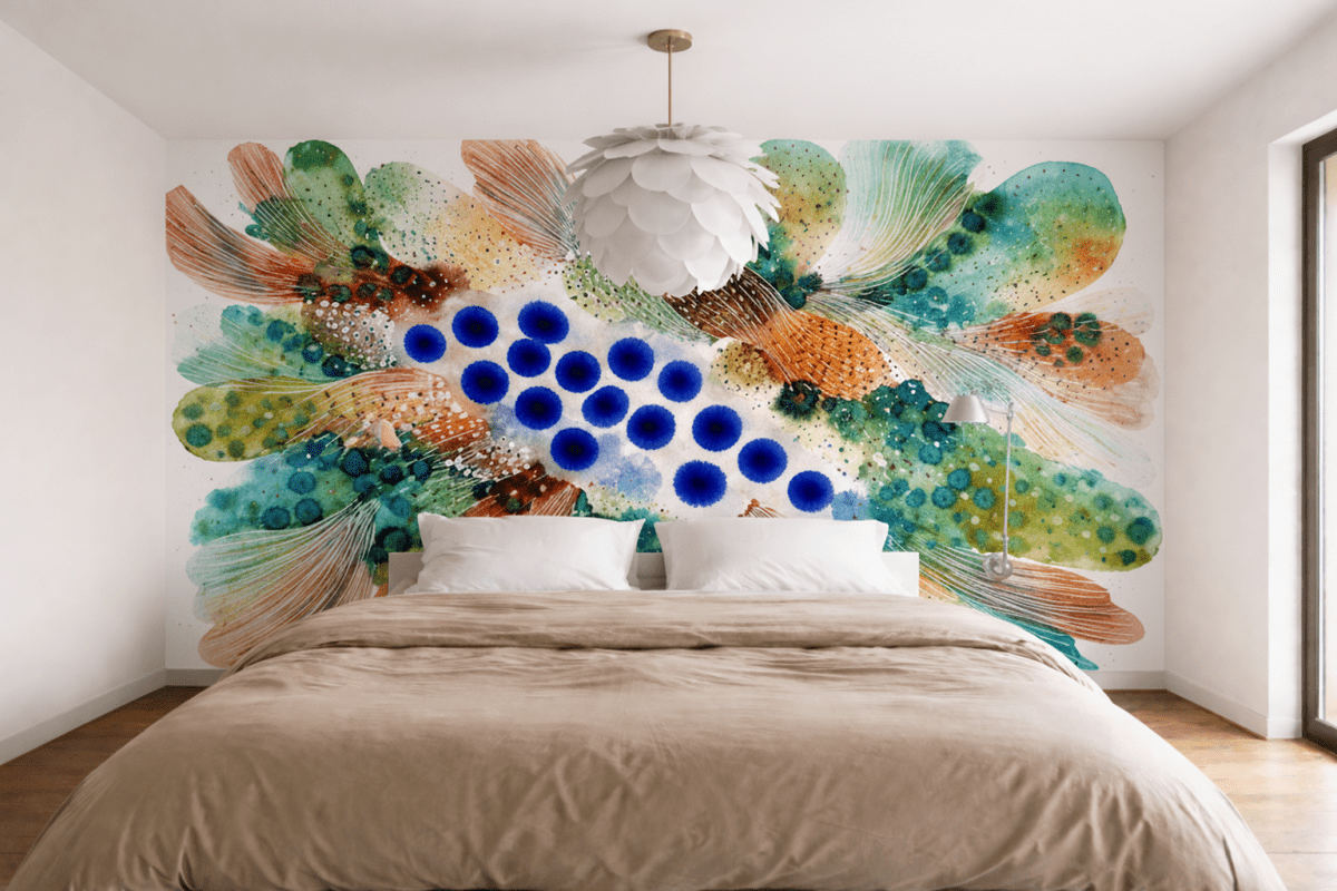 Vibrant Watercolor Ferns