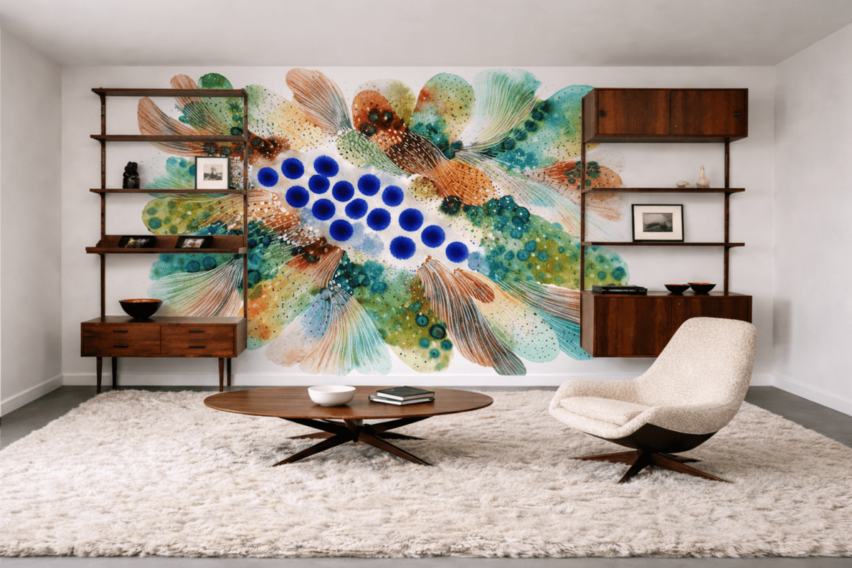 Vibrant Watercolor Ferns