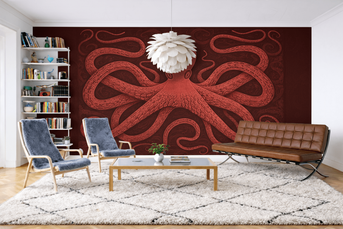 Crimson Octopus Embrace