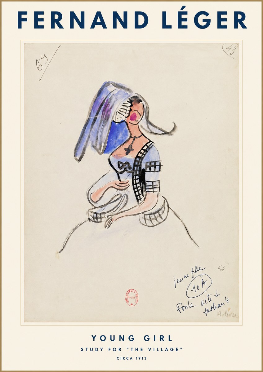 Fernand Léger Young Girl - Study for "the Village" No1 - Poszter
