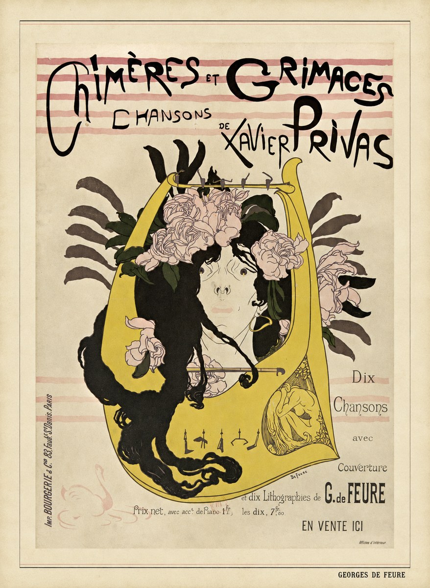 Georges de Feure Chimères Et Grimaces No5 - Poszter