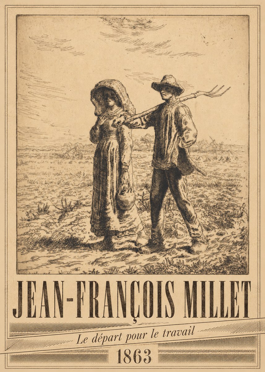 Jean-François Millet Le Départ Pour Le Travail I No5 - Poszter