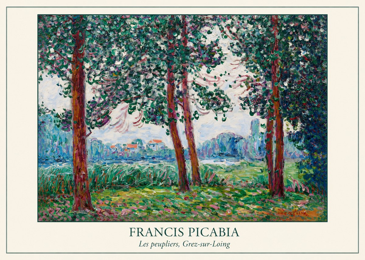 Francis Picabia Les Peupliers, Grez-sur-loing No4 - Poszter
