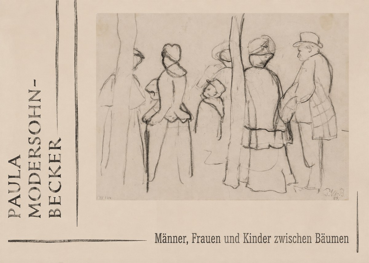 Paula Modersohn-Becker Männer, Frauen Und Kinder Zwischen Bäumen No2 - Poszter