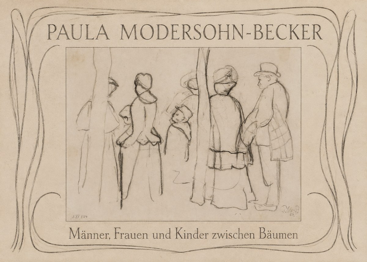 Paula Modersohn-Becker Männer, Frauen Und Kinder Zwischen Bäumen No3 - Poszter