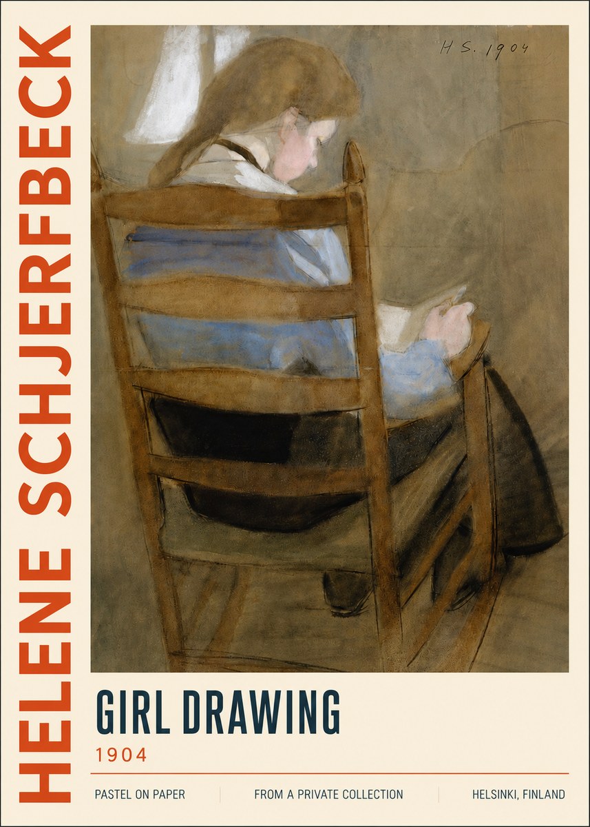 Helene Schjerfbeck Girl Drawing No5 - Poszter