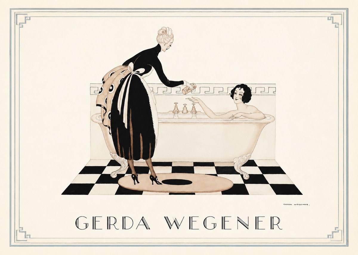 Gerda Wegener Woman in Bathtub No1 - Poszter