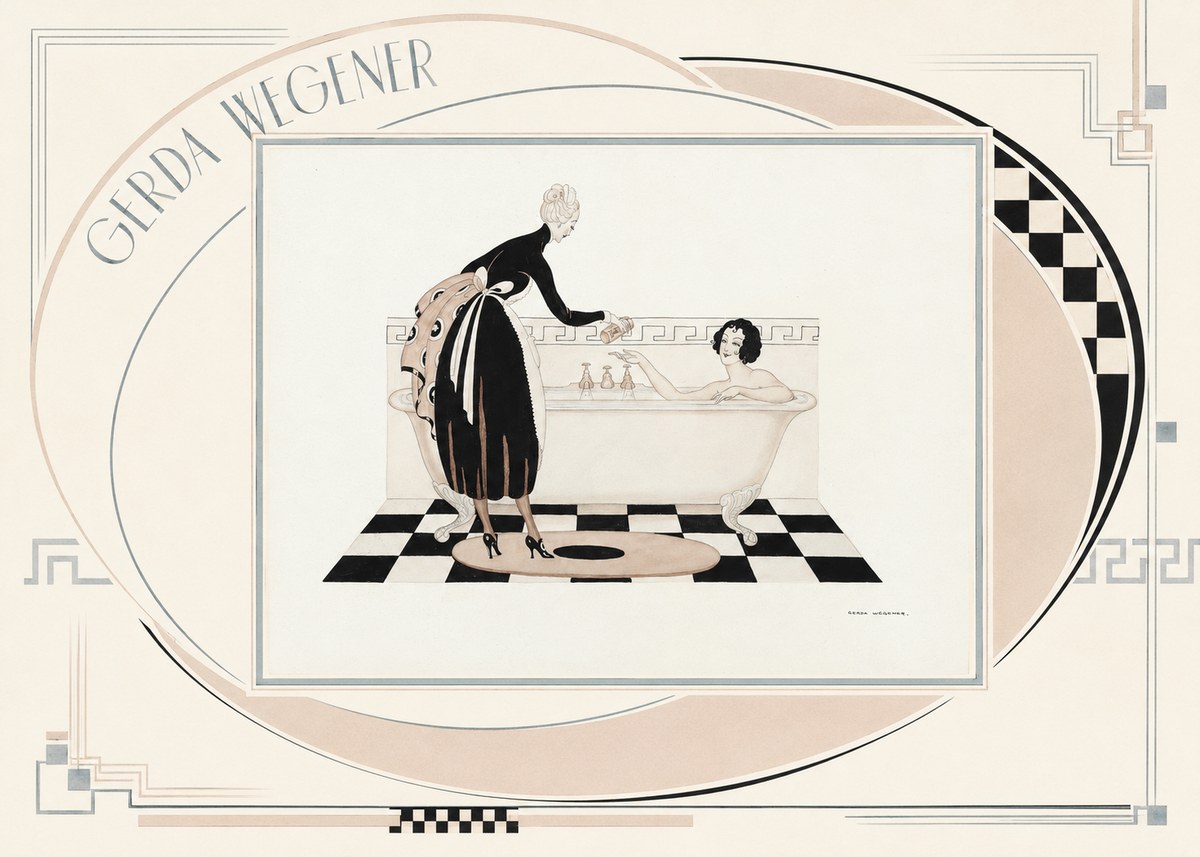 Gerda Wegener Woman in Bathtub No3 - Poszter