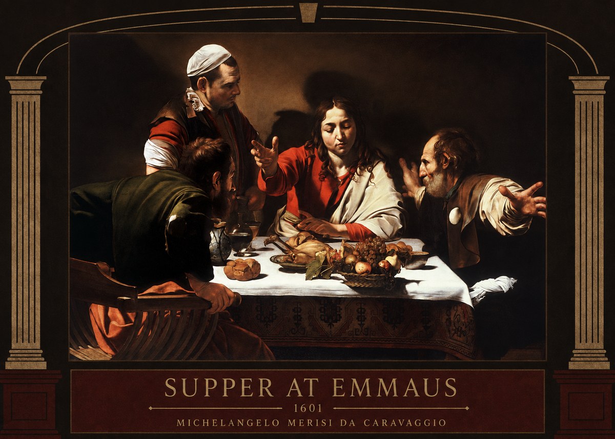 Michelangelo Merisi da Caravaggio Supper at Emmaus No3 - Poszter