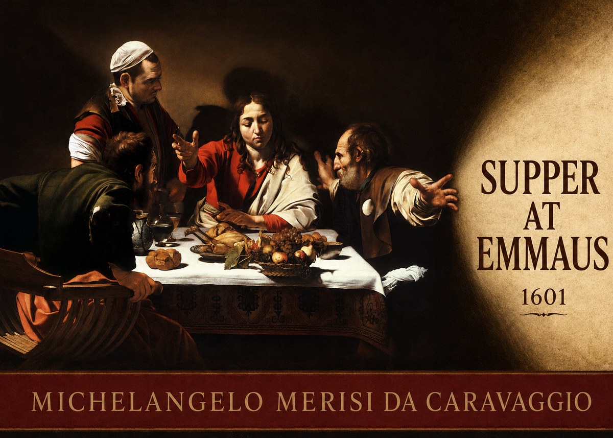Michelangelo Merisi da Caravaggio Supper at Emmaus No4 - Poszter
