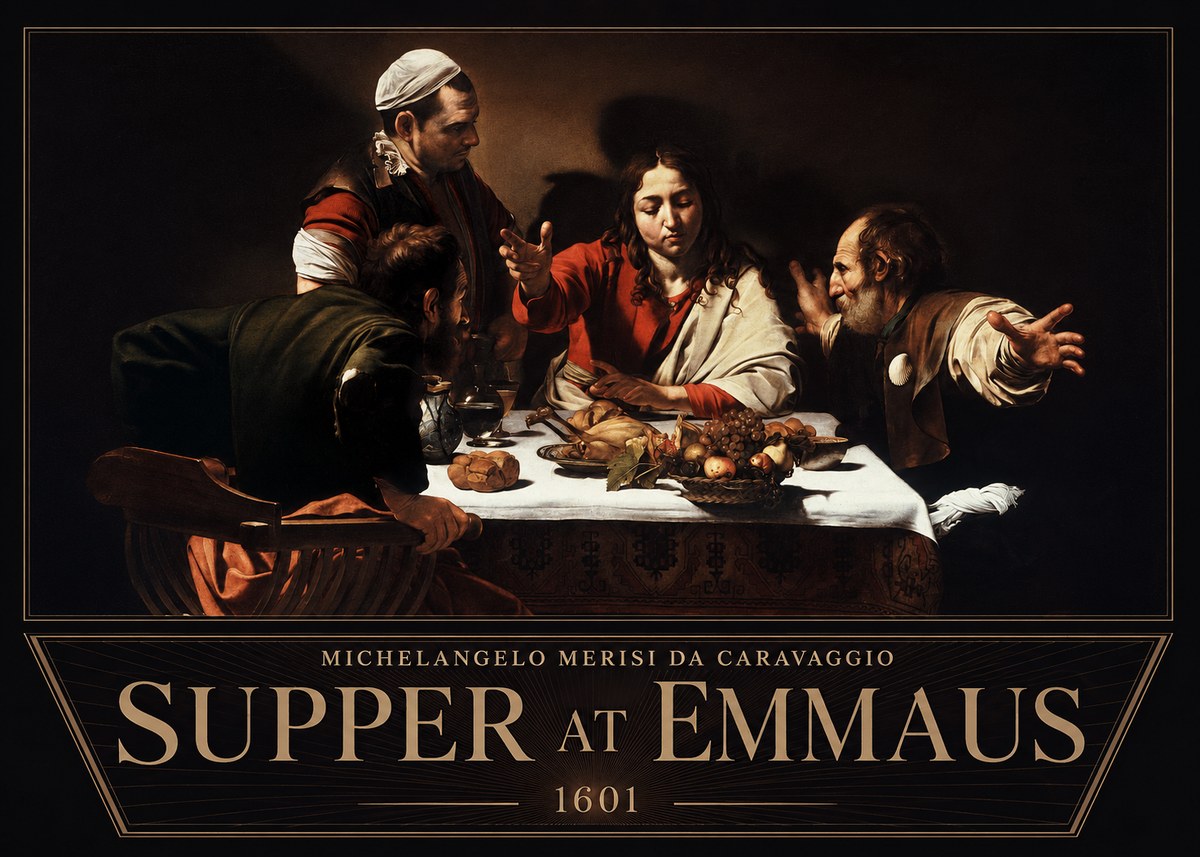 Michelangelo Merisi da Caravaggio Supper at Emmaus No6 - Poszter