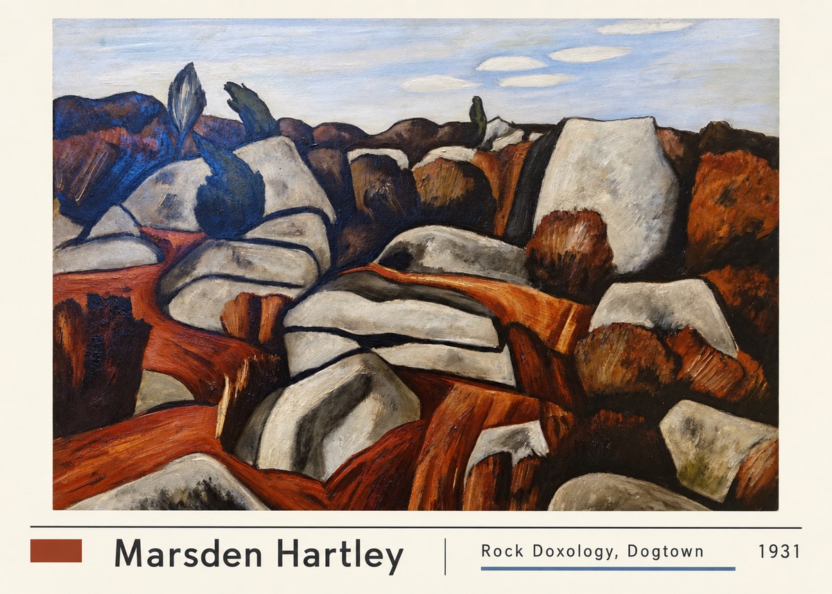 Marsden Hartley Rock Doxology, Dogtown No2 - Poszter
