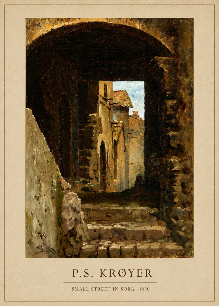 P.S. Krøyer Archway in an Italian Street No3 - Poszter