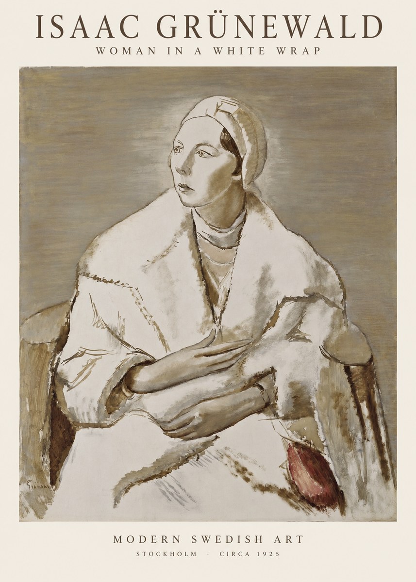 Isaac Grünewald Woman in a White Wrap No1 - Poszter