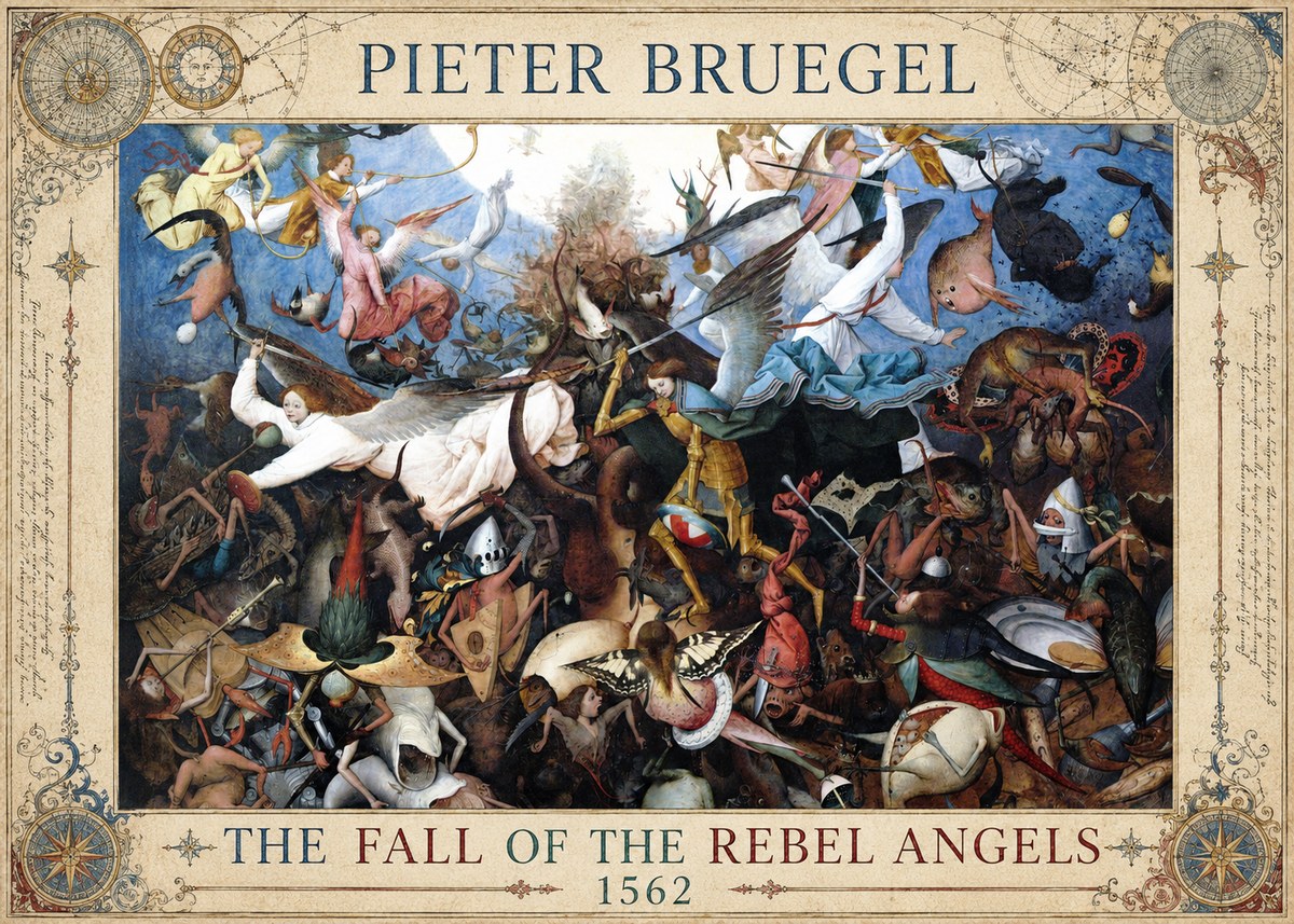 Pieter Bruegel The Fall of the Rebel Angels I No5 - Poszter