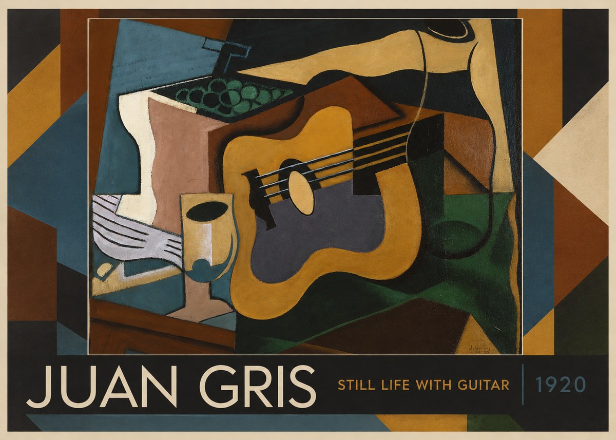 Juan Gris Still Life with Guitar No1 - Poszter