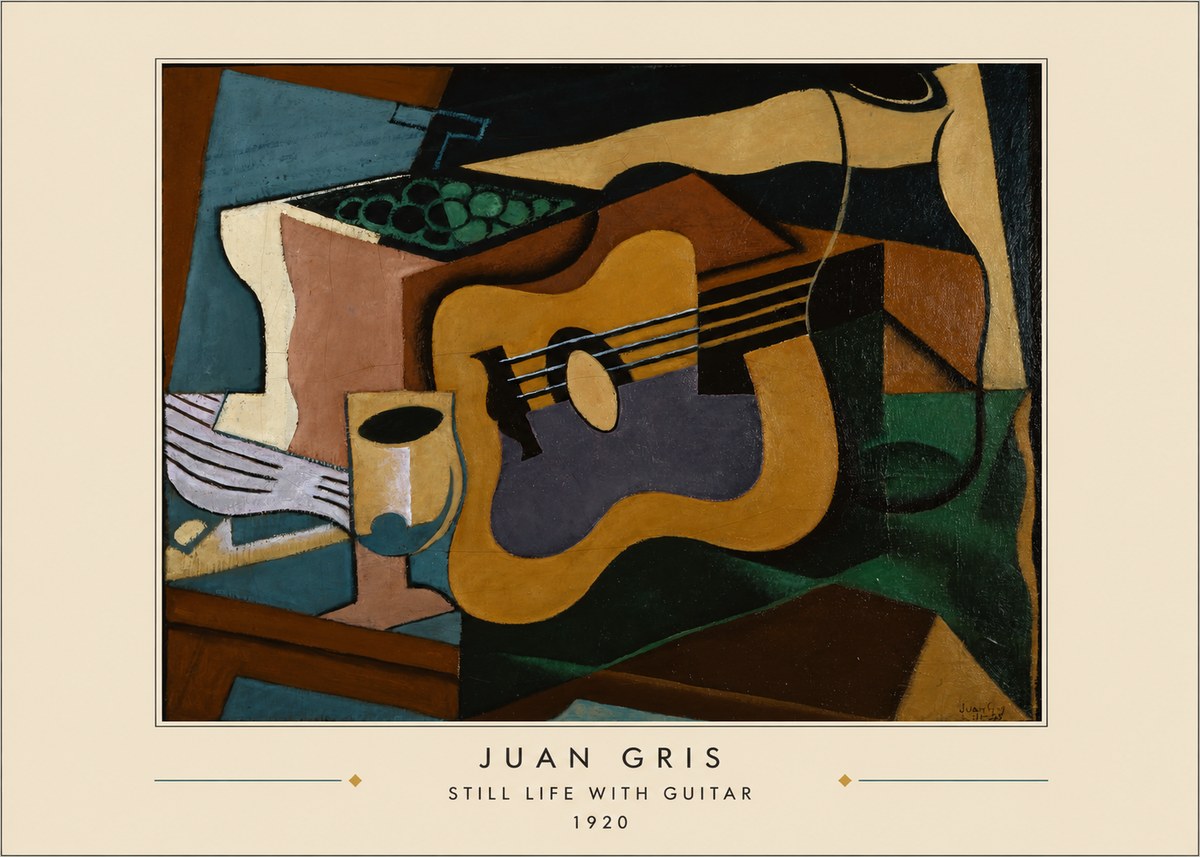 Juan Gris Still Life with Guitar No4 - Poszter