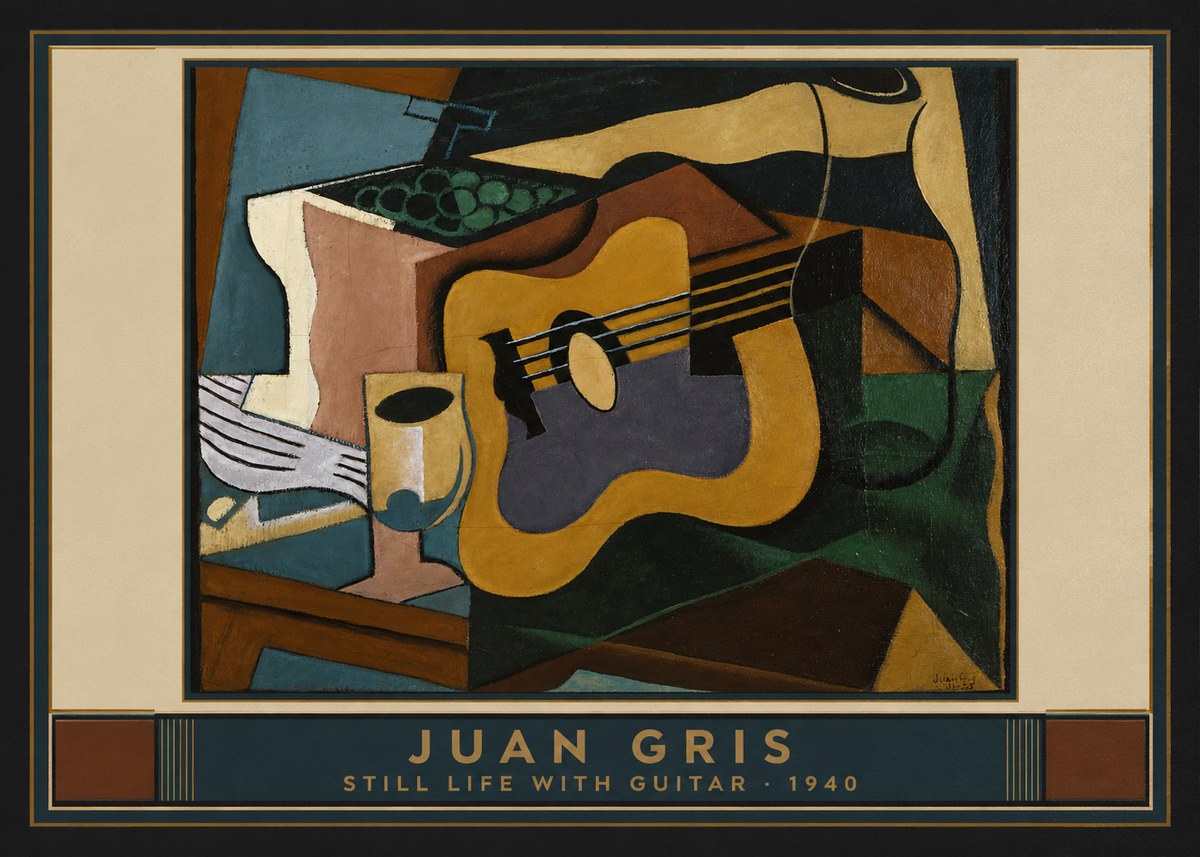 Juan Gris Still Life with Guitar No5 - Poszter