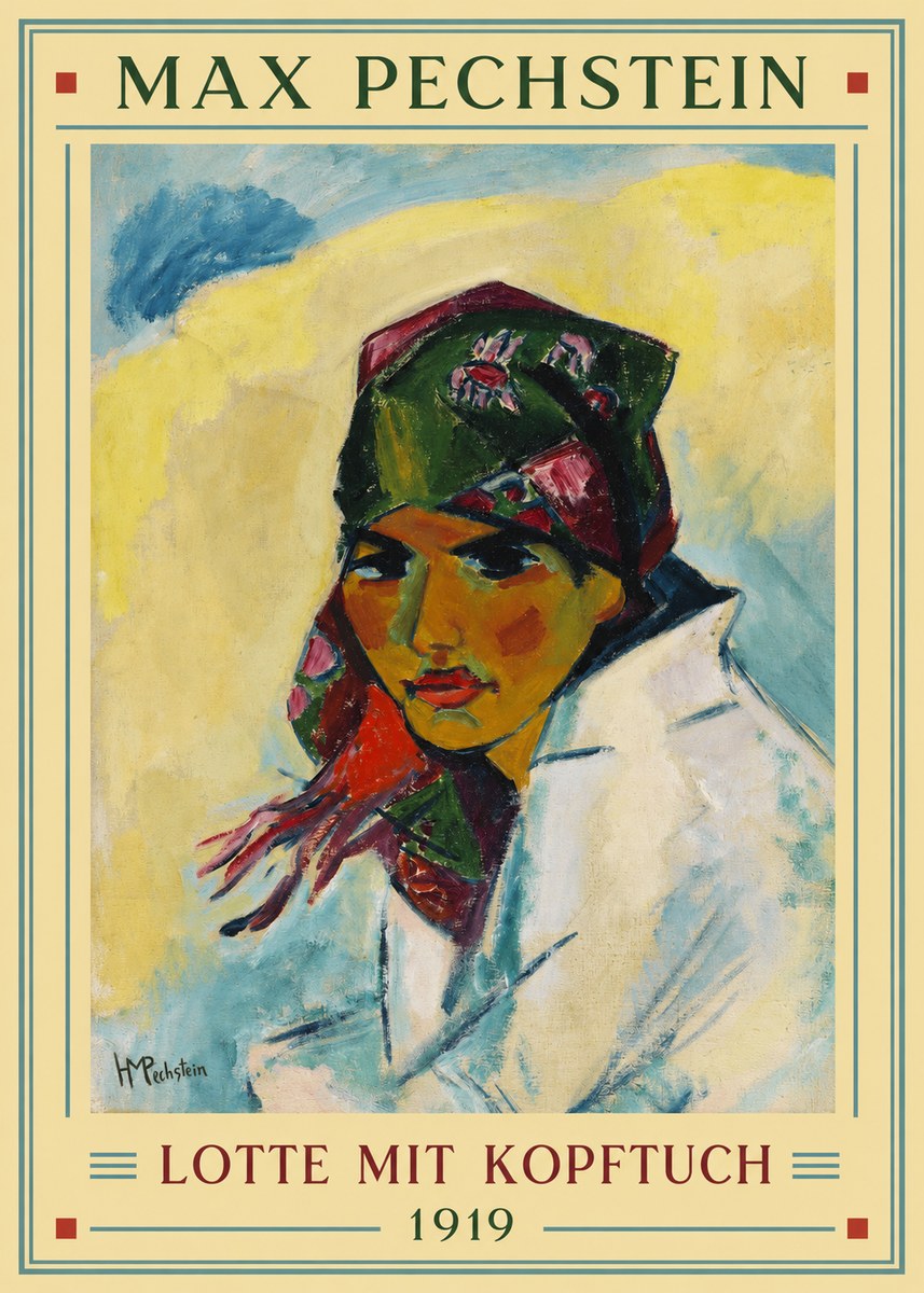Max Pechstein Lotte Mit Kopftuch 1919 No2 - Poszter
