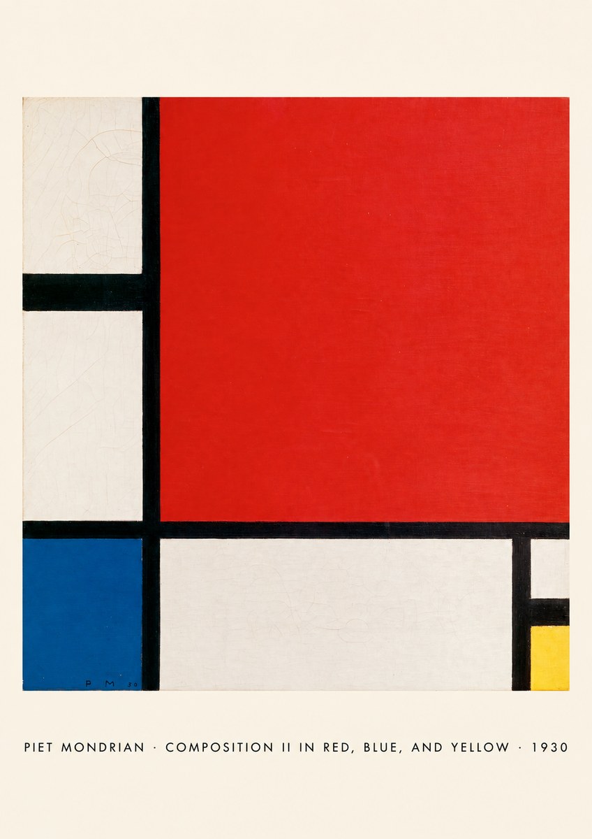 Piet Mondrian Composition Ii in Red, Blue, and Yellow No5 - Poszter
