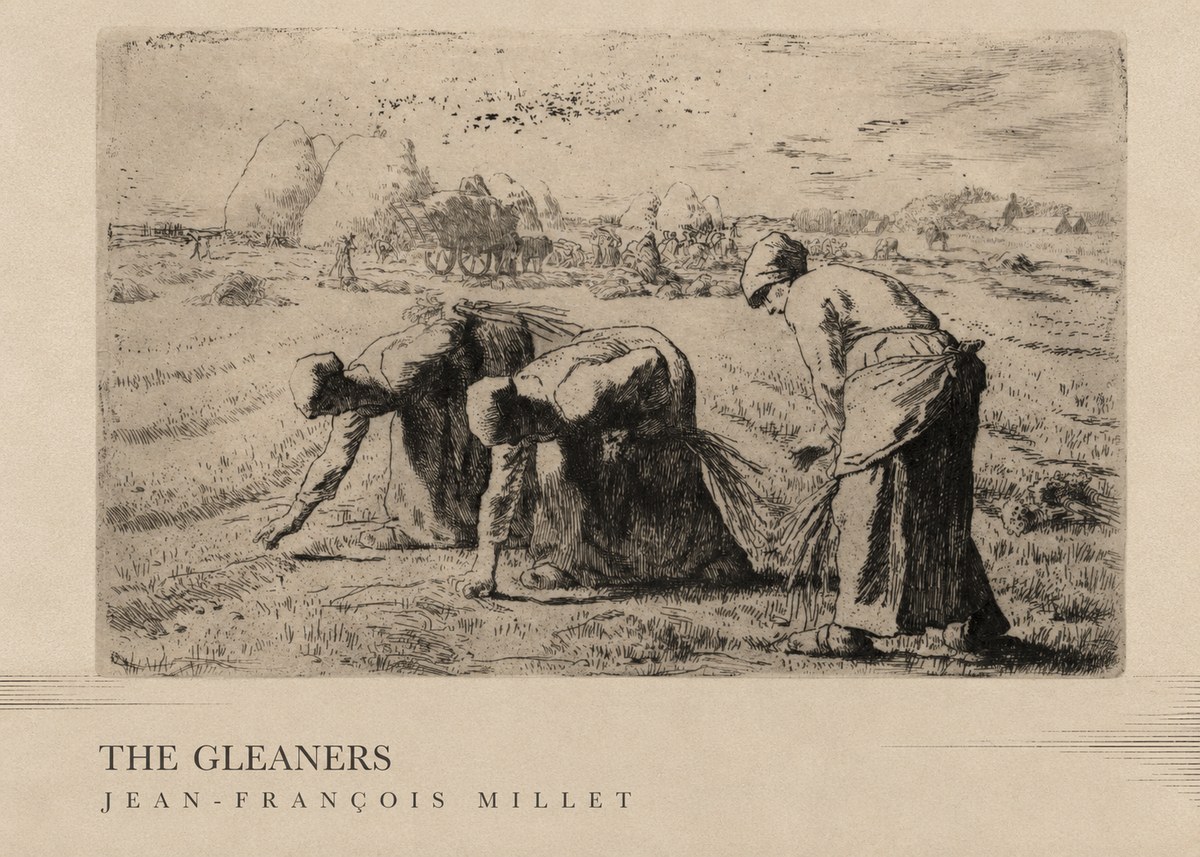 Jean-François Millet The Gleaners No3 - Poszter