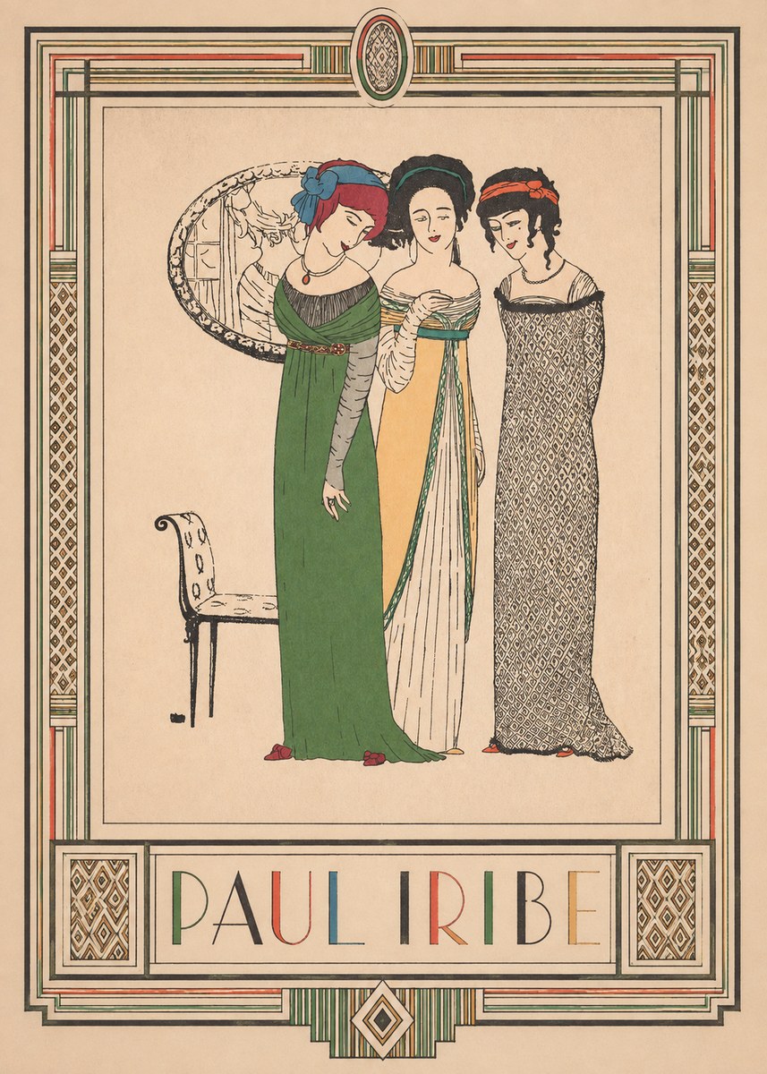 Paul Iribe Three Women in Fashion No3 - Poszter