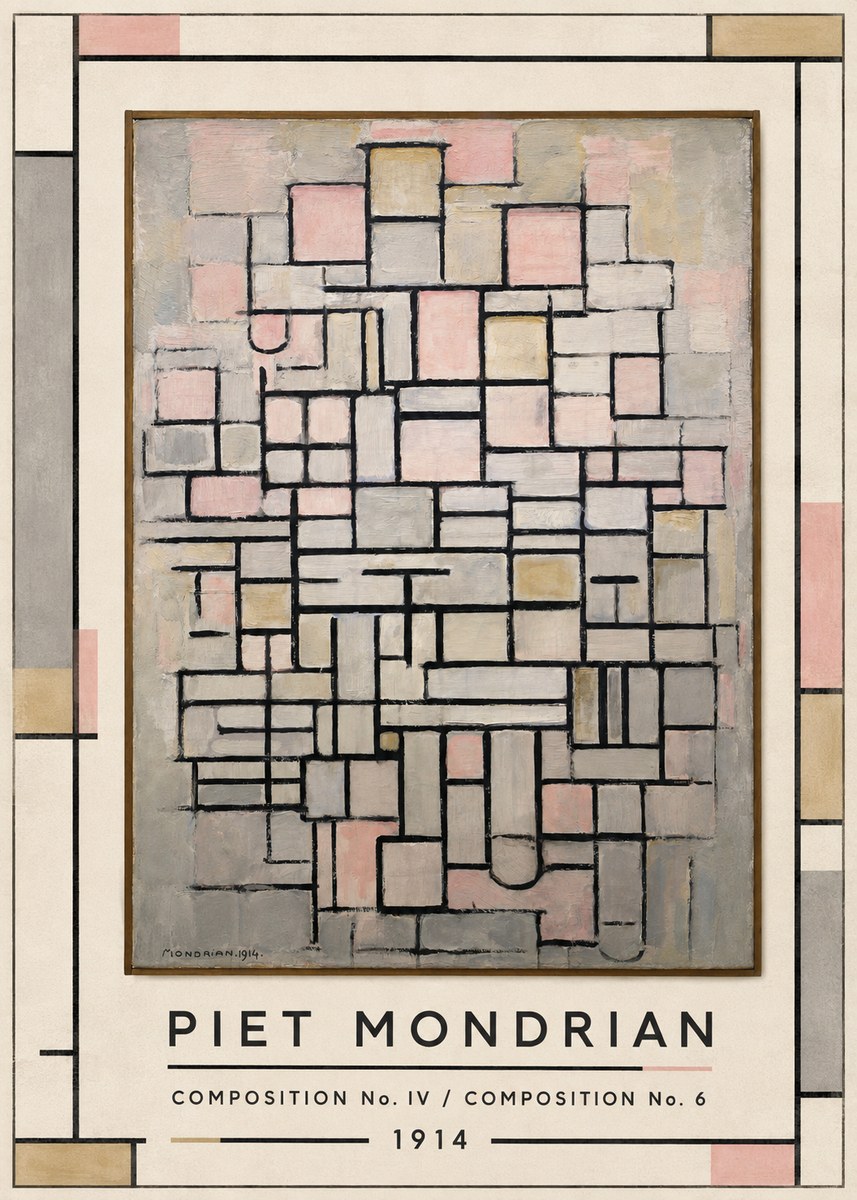 Piet Mondrian Composition No. Iv / Composition No. 6 No1 - Poszter