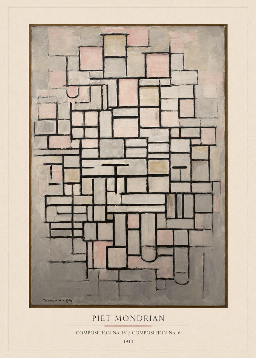 Piet Mondrian Composition No. Iv / Composition No. 6 No5 - Poszter