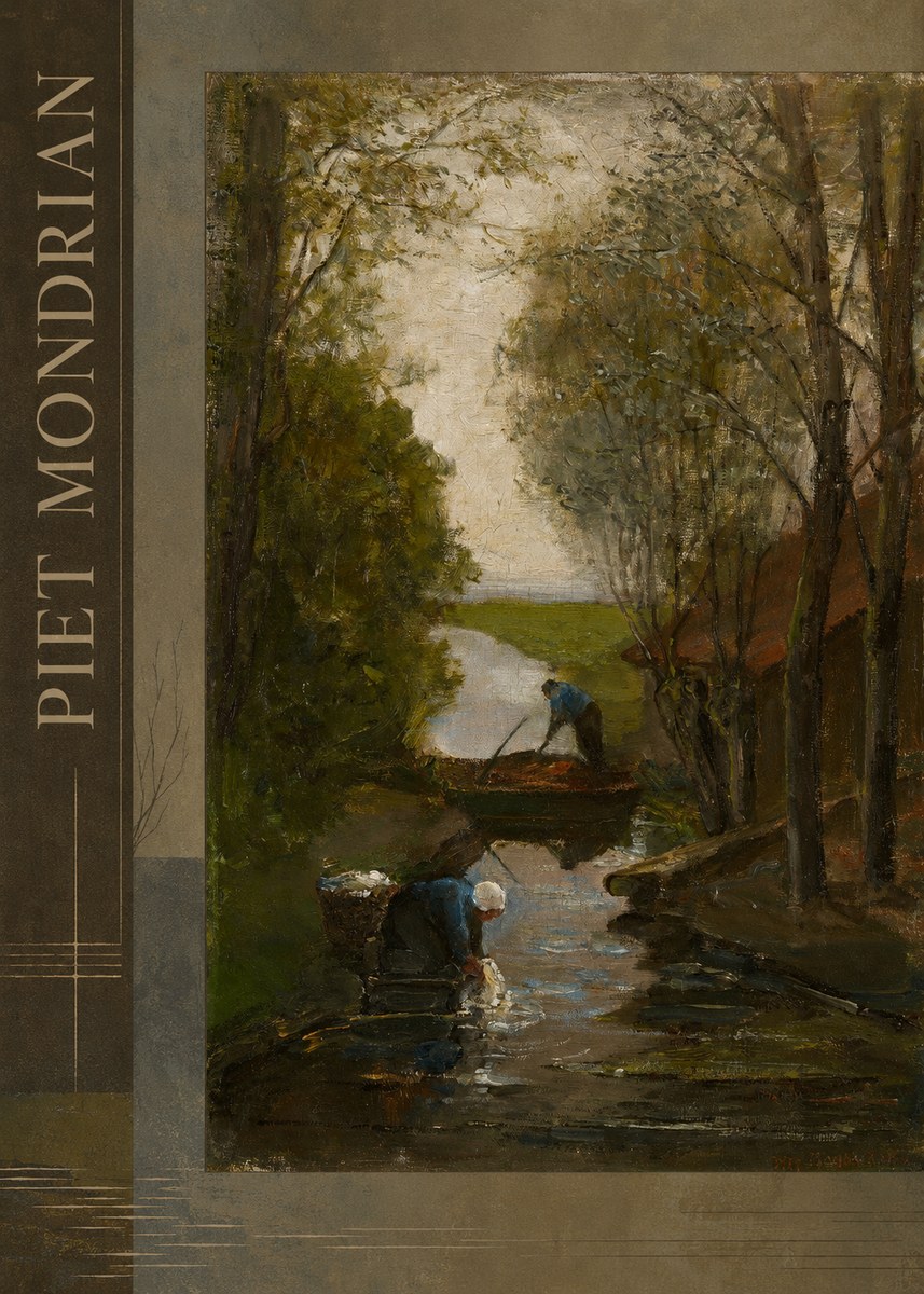 Piet Mondrian Washday on the Canal No4 - Poszter