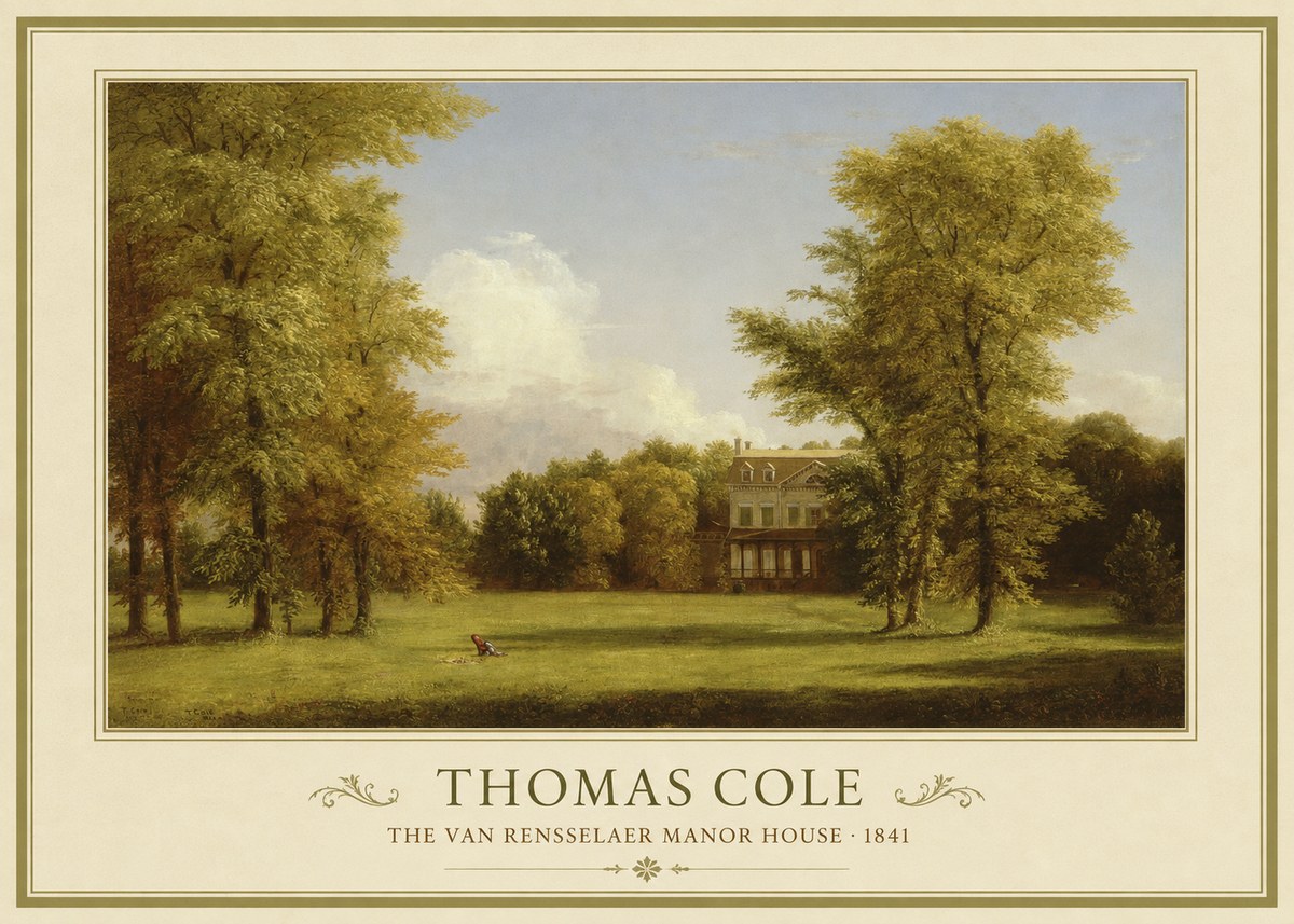 Thomas Cole The Van Rensselaer Manor House - 1841 No1 - Poszter