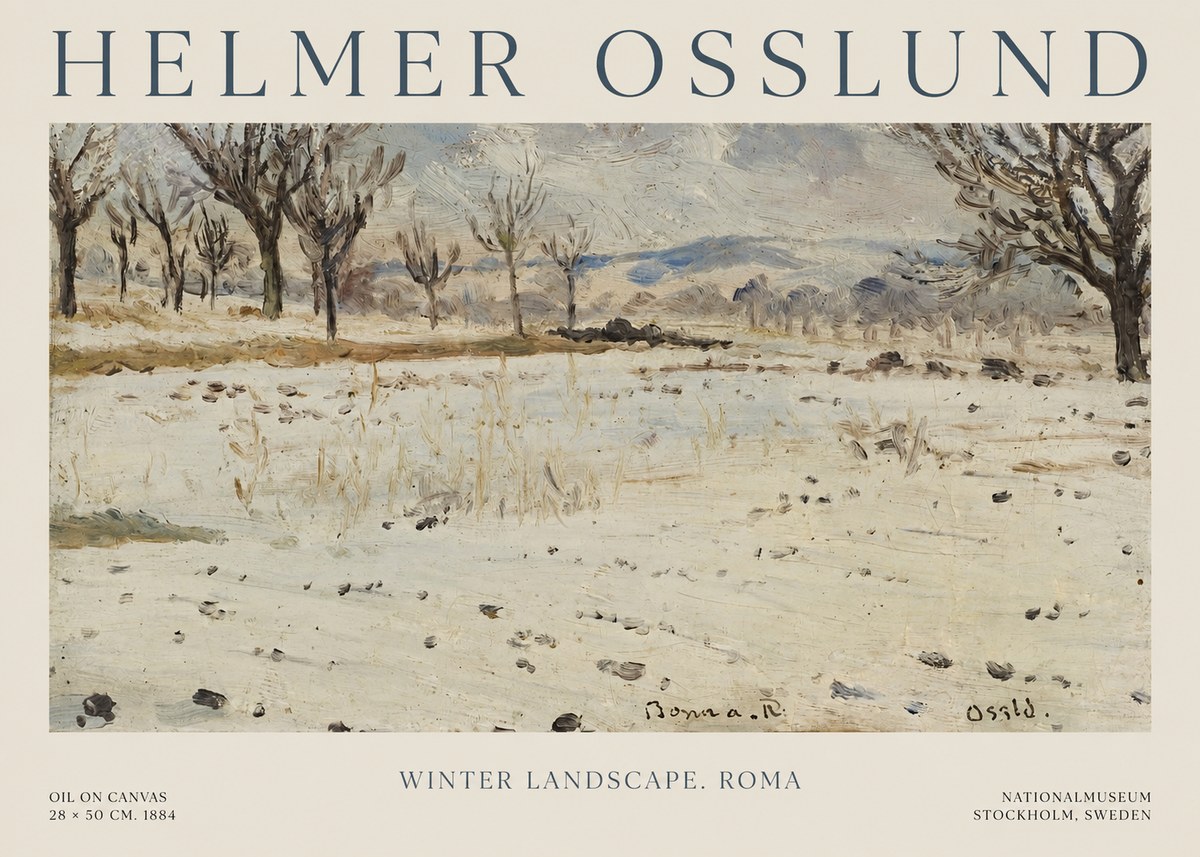 Helmer Osslund Winter Landscape. Roma No1 - Poszter