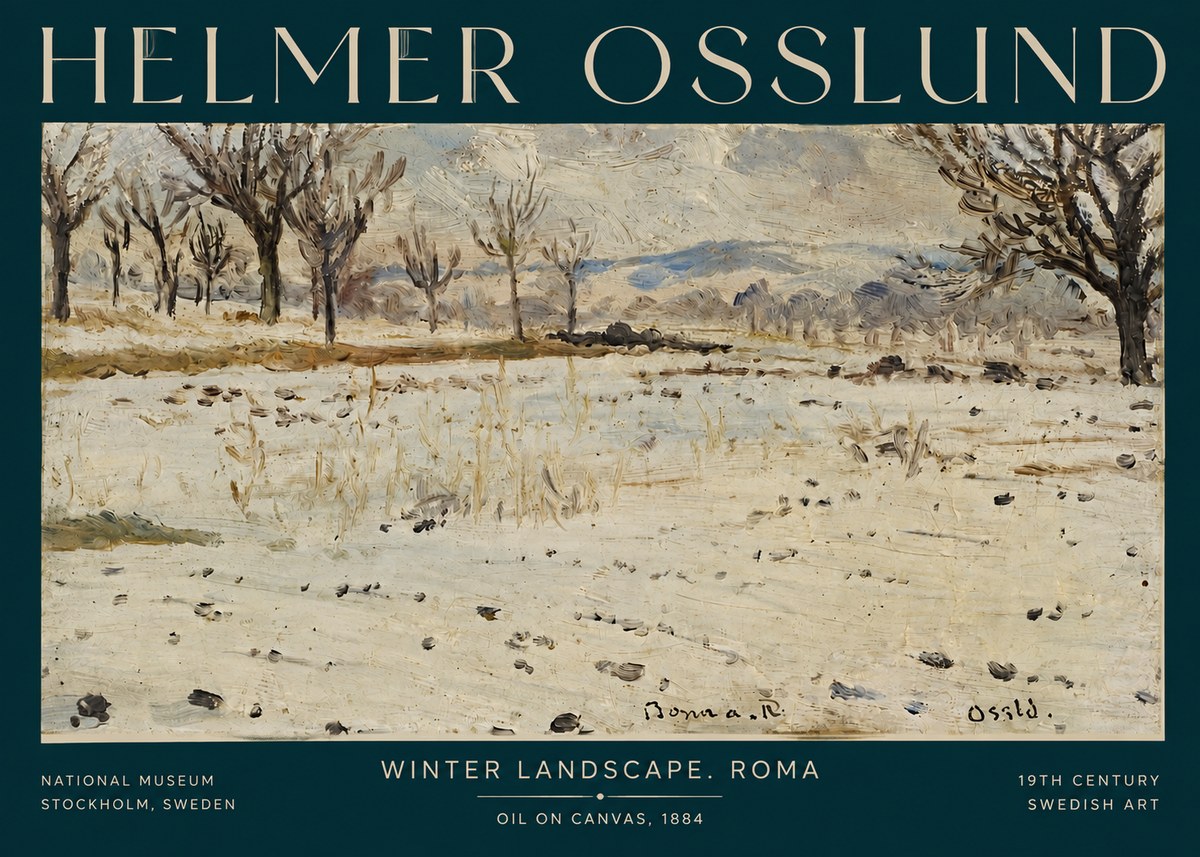 Helmer Osslund Winter Landscape. Roma No3 - Poszter
