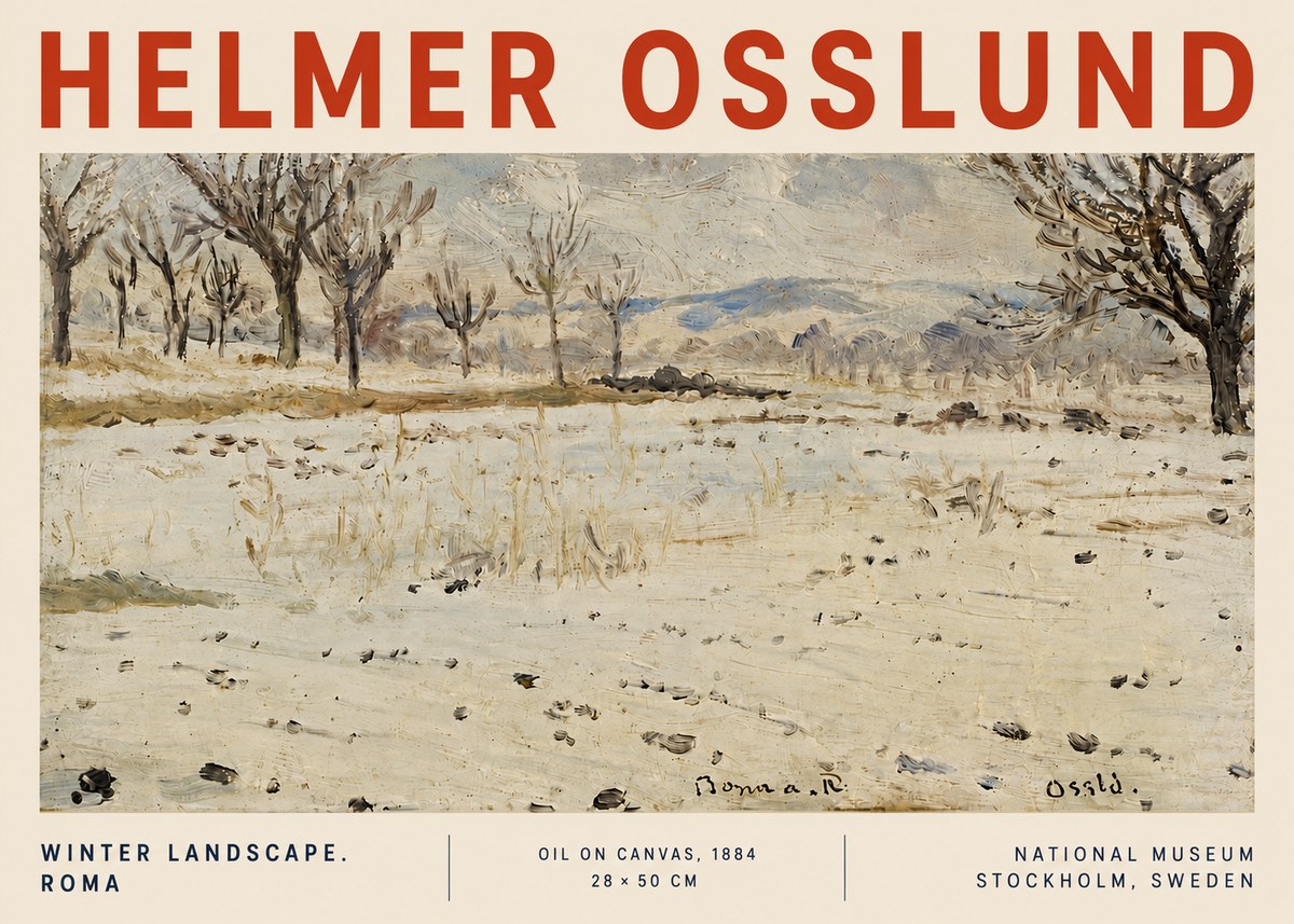 Helmer Osslund Winter Landscape. Roma No4 - Poszter