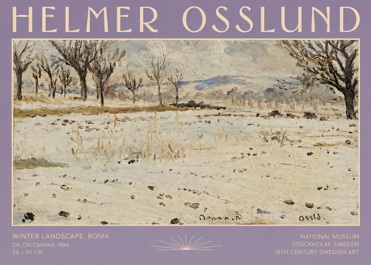 Helmer Osslund Winter Landscape. Roma No5 - Poszter