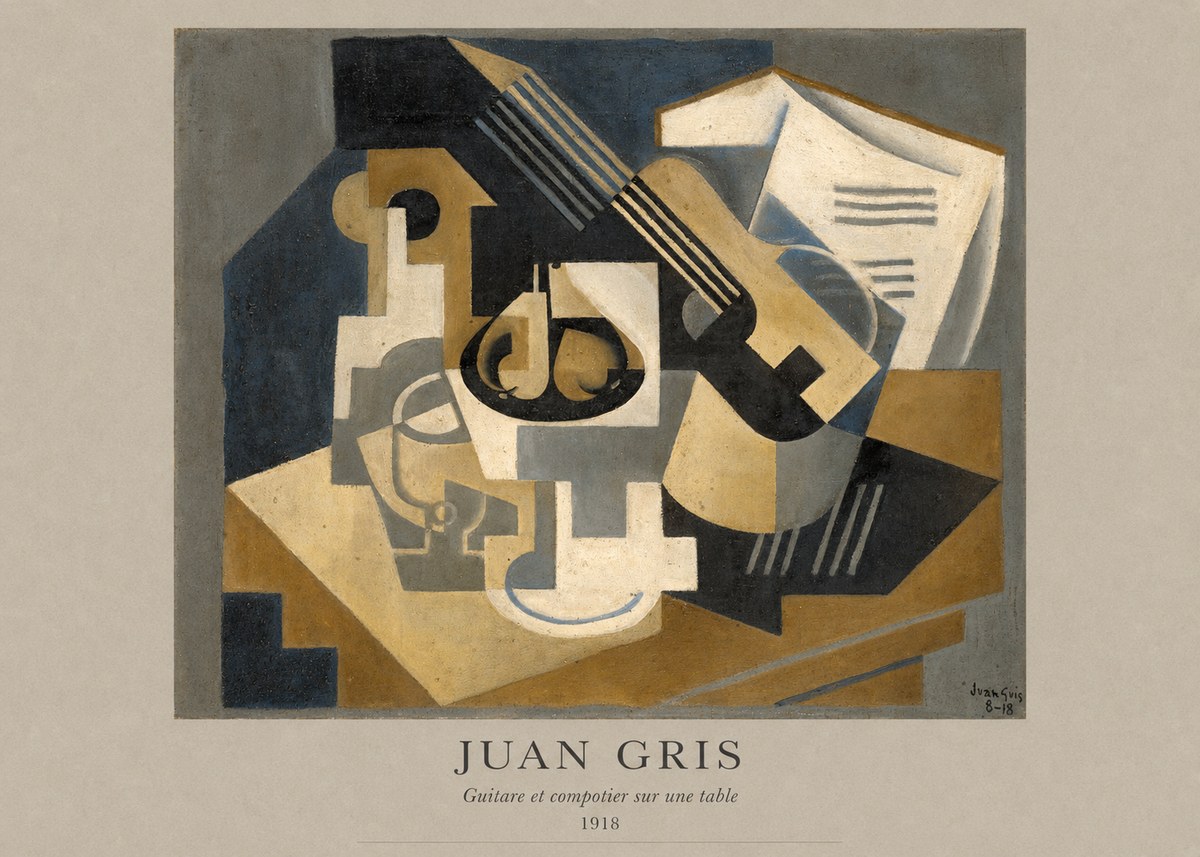 Juan Gris Guitare Et Compotier Sur Une Table No4 - Poszter