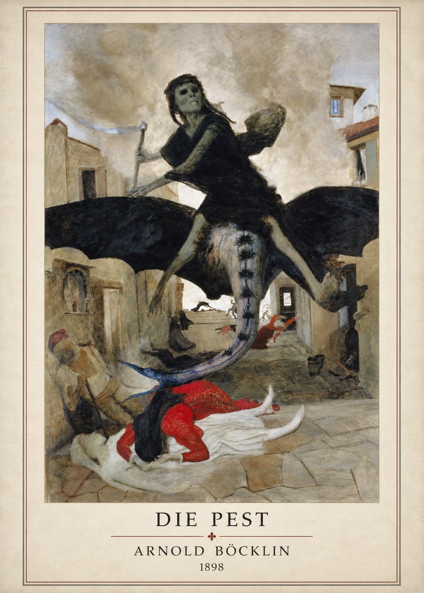 Arnold Böcklin Die Pest I No1 - Poszter