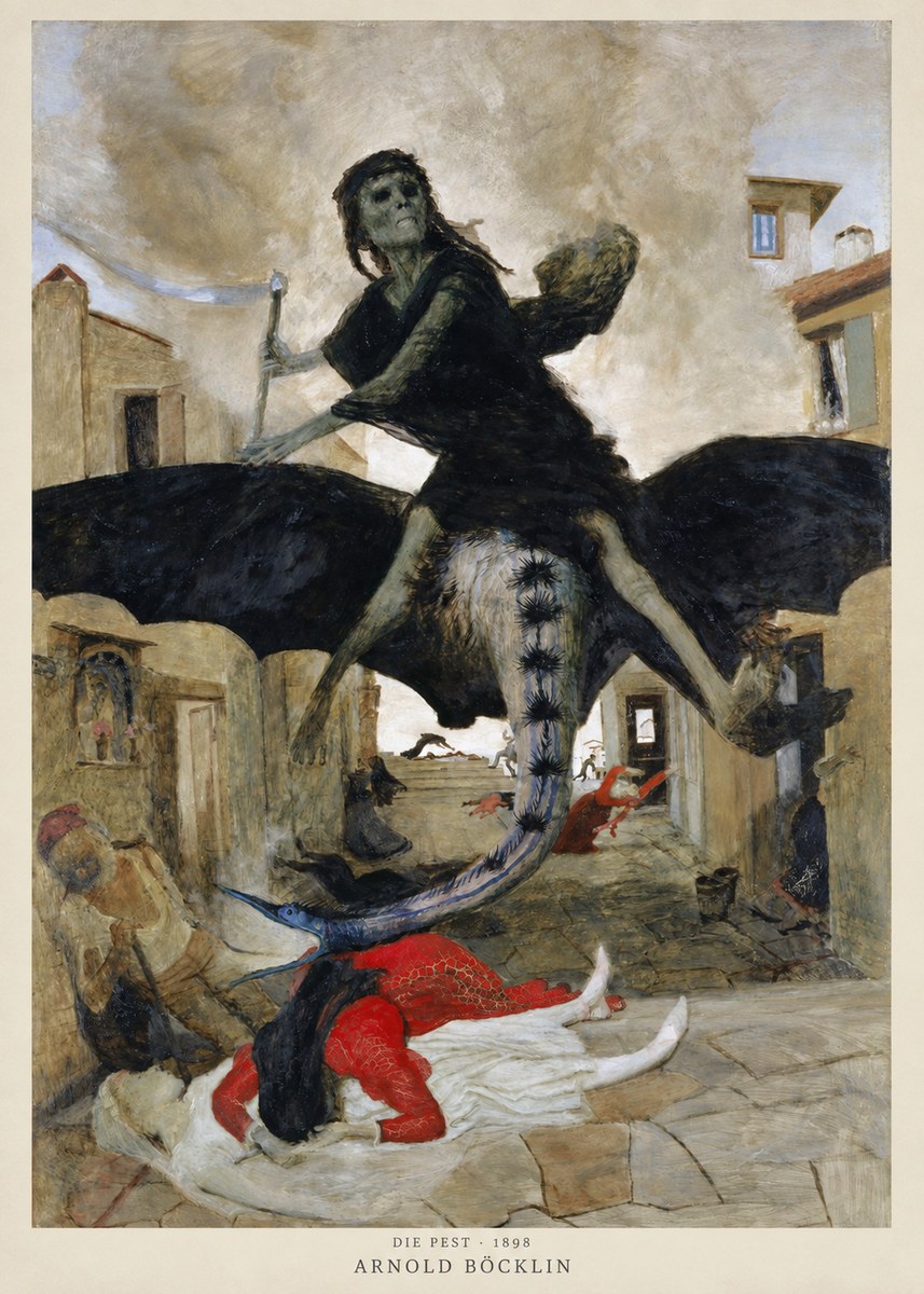 Arnold Böcklin Die Pest I No2 - Poszter