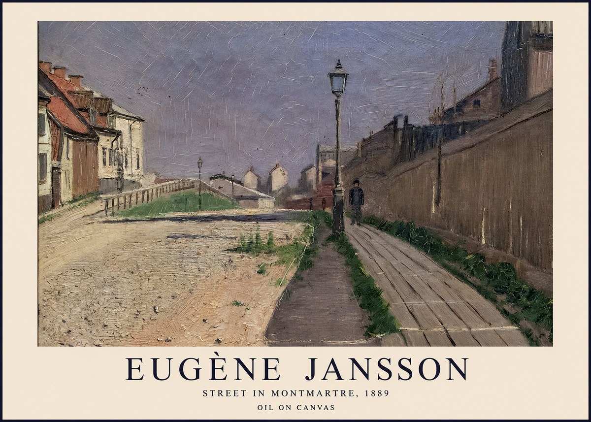 Eugène Jansson Street in Montmartre, 1889 No1 - Poszter